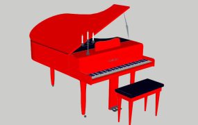 Red Yamaha Grand Piano
