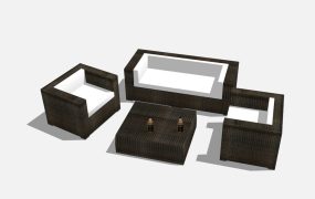 Wicker Patio Conversation Set