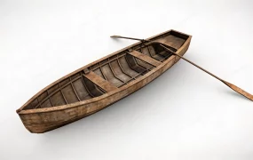 Traditional Wooden Rowboat