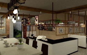 Rustic Industrial Coffee Shop Design