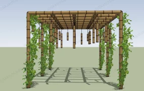 Bamboo Pergola With Vine