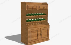 Wooden Wine Rack Cabinet