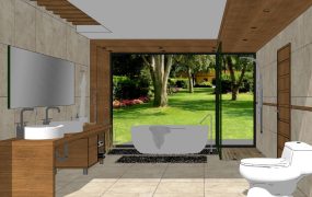 Modern Bathroom with Bathtub and Shower