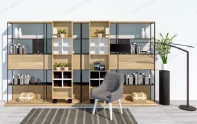 Modern Wood Bookcase Display Shelf