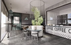 Rustic Industrial Coffee Shop Design