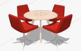 Red Dining Table Set