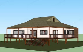 Elevated Timber Frame House