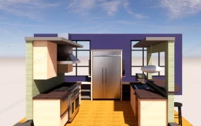 Traditional Kitchen With Bar