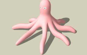Pink Octopus Cartoon