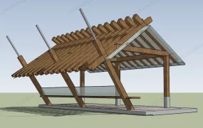 A Frame Pergola With Bench