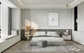 Modern Minimalist Neutral Bedroom