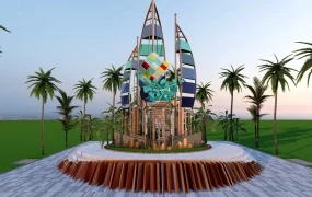 Sail Sculpture In Park