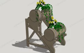 Barrel Planter On Stand