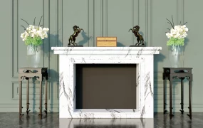 White Marble Fireplace