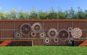 Industrial Garden Feature Wall