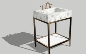 Washstand with Metal Shelf