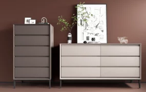 Modern Minimalist Bedroom Dresser And Storage Cabinet Set SketchUp 3D Model