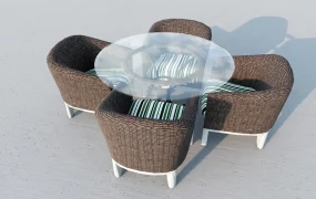 5 Piece Outdoor Wicker Dining Set