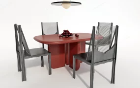 5 Piece Retro Dining Table Set