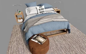 4 Piece Rustic Wood Bedroom Set