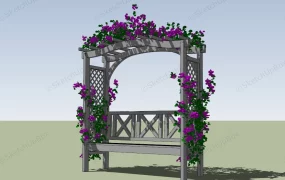 Rose Arbor With Bench