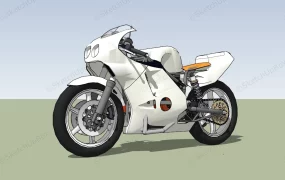White Racing Motorcycle