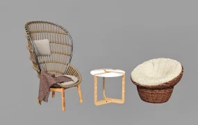Patio Rattan Accent Chairs