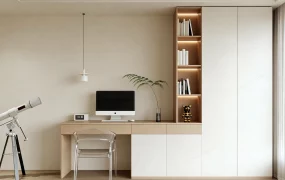Home Office Built In Desk & Cabinet