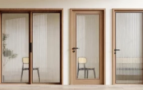 Three Reeded Glass Interior Doors