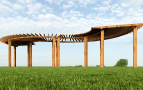 Curved Wooden Pergola