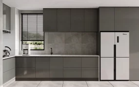 Modern Minimalist Dark Grey Kitchen Cabinetry Set SketchUp 3D Model