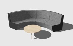 Round Sectional Sofa with Table