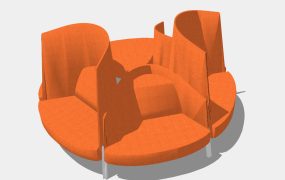 Round Sofa and Chair Set