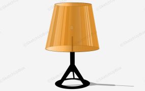 Orange Lucite Table Lamp
