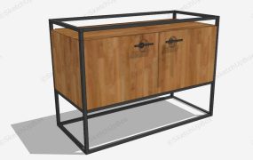 Industrial Rustic Console Cabinet