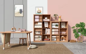 Kids Bookcase And Table