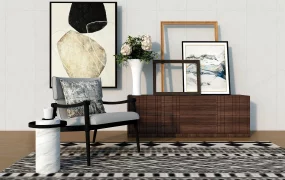 Accent Chair And Cabinet Idea