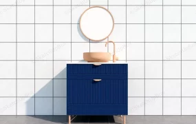 Blue Bathroom Vanity Cabinet