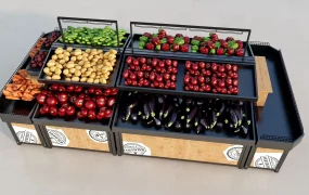 Supermarket Vegetable Display Stand Rack