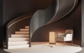 Modern Interior Sculptural Spiral Staircase