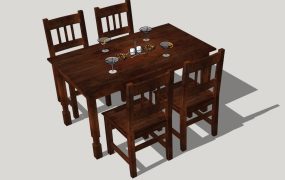Rustic Wood Dining Room Set