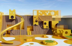 Cheese Themed Outdoor Playground Structure