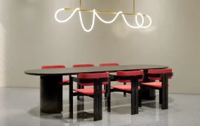 Red And Black Dining Room Set