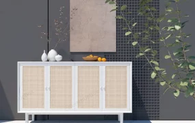 Dining Room Accent Wall And Sideboard