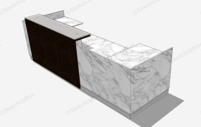 White Marble And Wooden Reception Counter