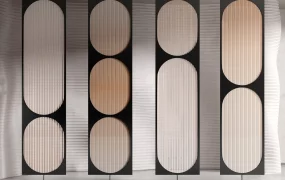 Modern Rotating Geometric Room Divider Screens SketchUp 3D Model