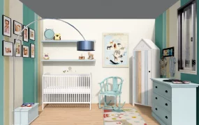 White And Blue Baby Nursery