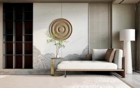 Contemporary Chaise Lounge And Table