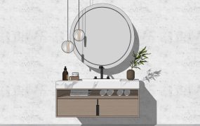 Modern Floating Vanity with Mirror