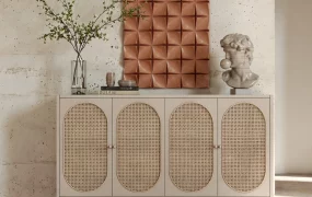 Modern Bohemian Cream Sideboard